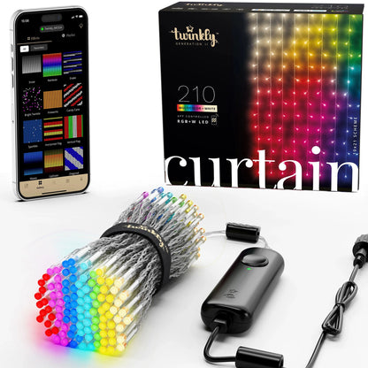 Curtain App-Controlled Smart 210 Multicolor RGB+W LED Christmas Lights